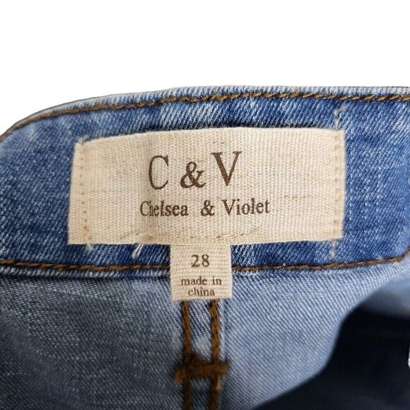 Chelsea & Violet High Waisted Wide Leg Button Fly Crop Jean Size 28 - Picture 10 of 10